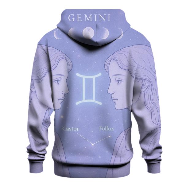 Ethereal Gemini Twins Portrait embroidered hoodies
