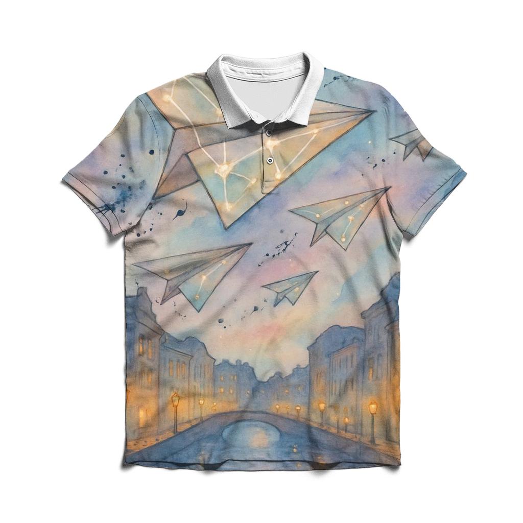 Paper Plane Constellation designer slim fit polos