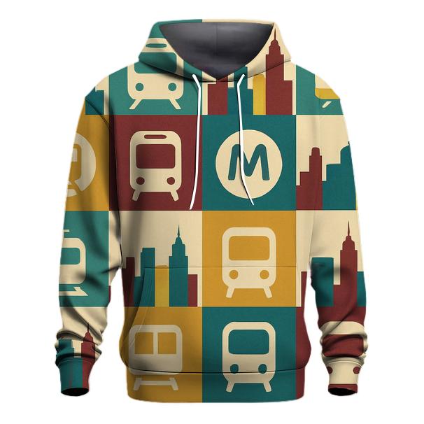 Retro Metro Mosaic embroidered hoodies