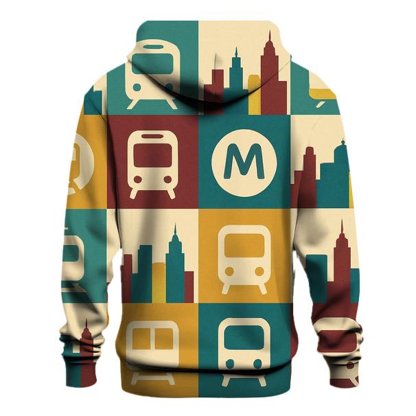 Retro Metro Mosaic embroidered hoodies