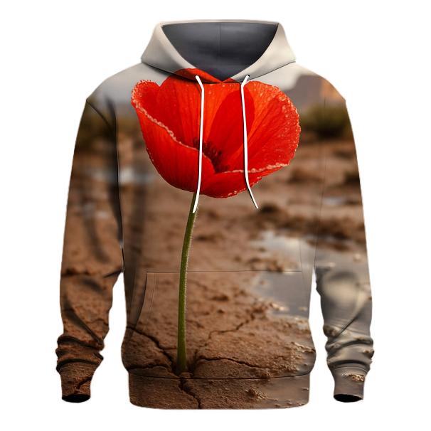 Desert Poppy After Rain embroidered hoodies