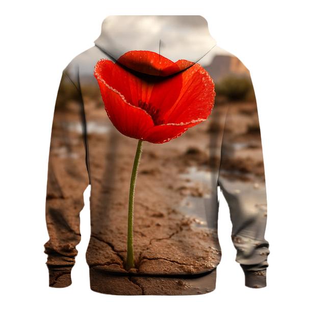 Desert Poppy After Rain embroidered hoodies