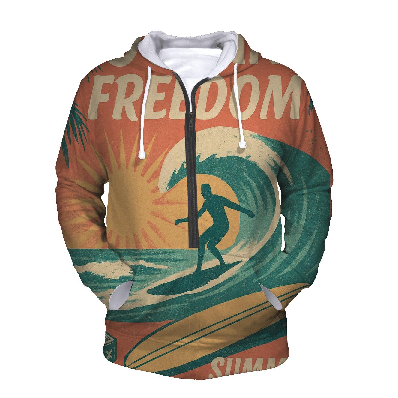 Retro Surf Collage graphic hoodies