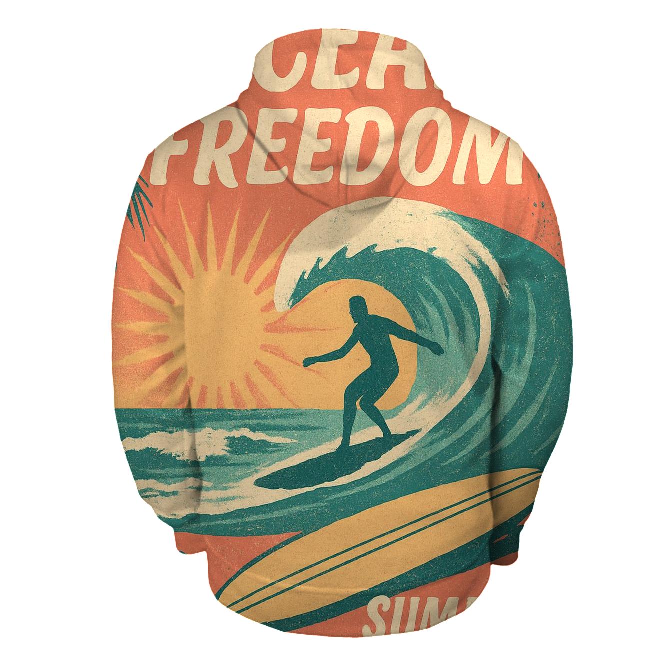 Retro Surf Collage graphic hoodies