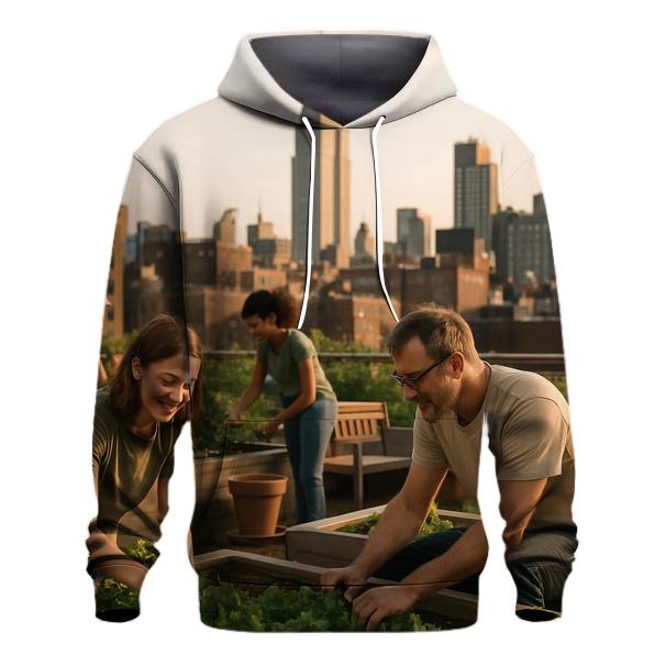 Rooftop Garden Overlook lightweight hoodies