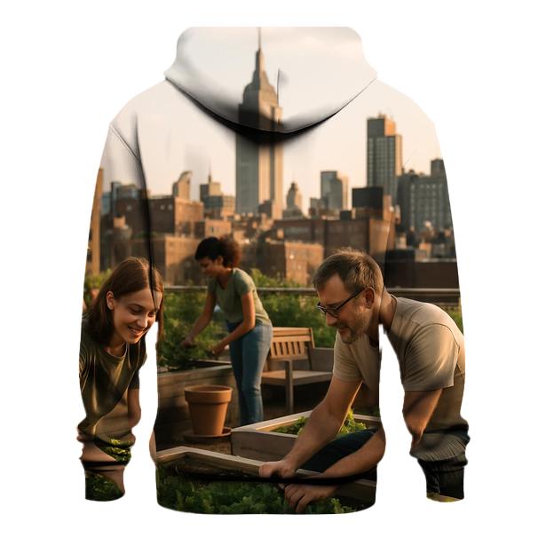 Rooftop Garden Overlook lightweight hoodies