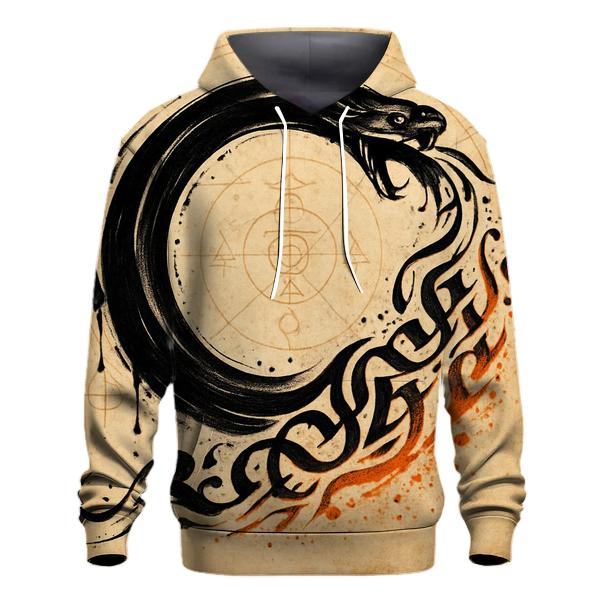 Ink And Flame Ouroboros Sigil designer hoodies