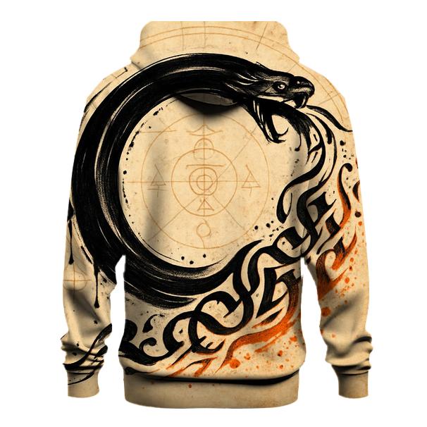 Ink And Flame Ouroboros Sigil designer hoodies