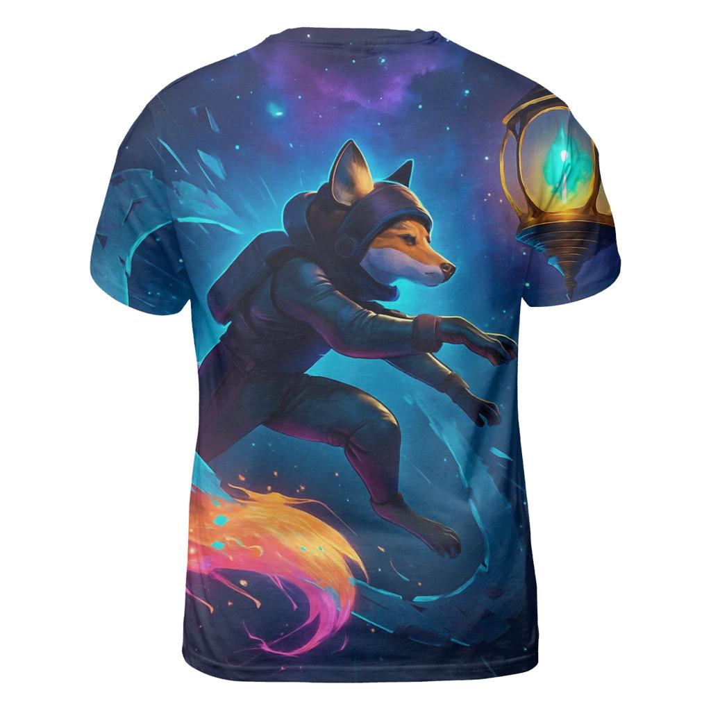 Neon Voyager Fox vibrant all-over design tees