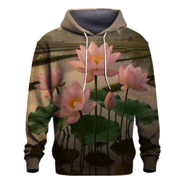 Rice Terrace Lotus Reflection printed hoodies