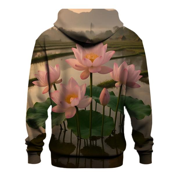 Rice Terrace Lotus Reflection printed hoodies