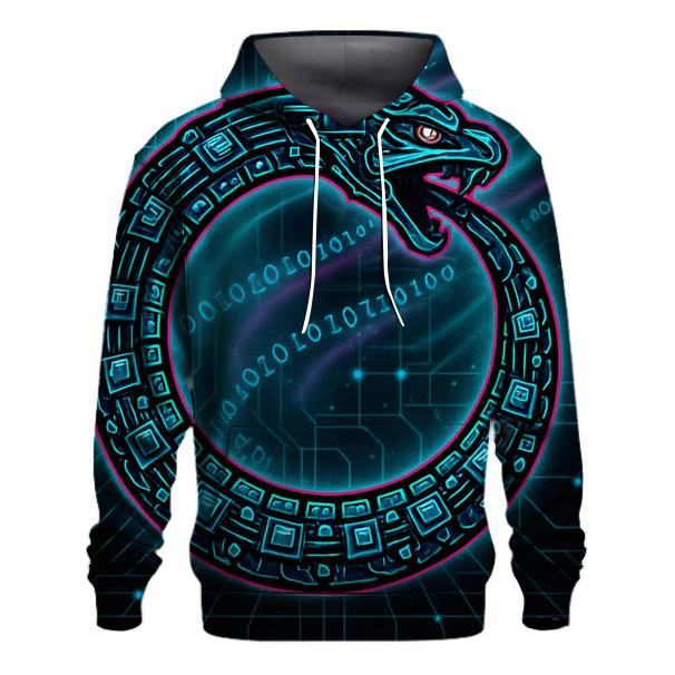 Binary Code Ouroboros Circuit hoodie designs