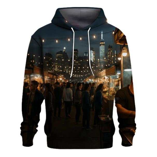 Queens Night Market Panorama heavyweight hoodies