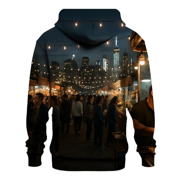Queens Night Market Panorama heavyweight hoodies
