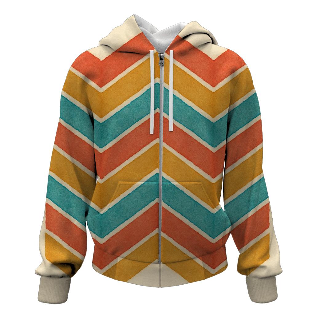 Chevron Coral Accordion lightweight hoodies