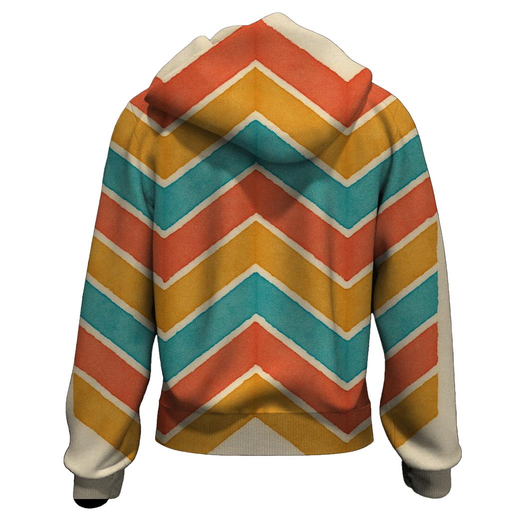 Chevron Coral Accordion lightweight hoodies
