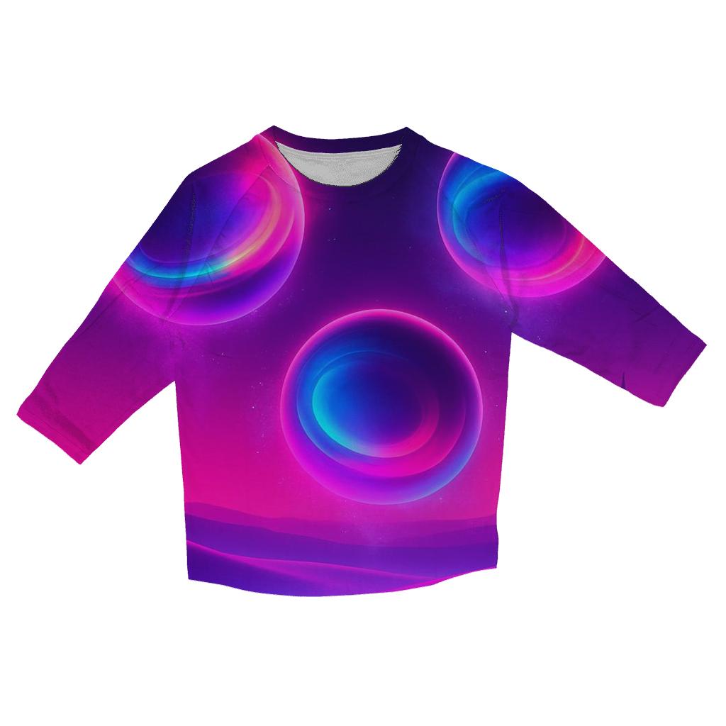 Neon Orb Drift stylish quarter sleeve tops