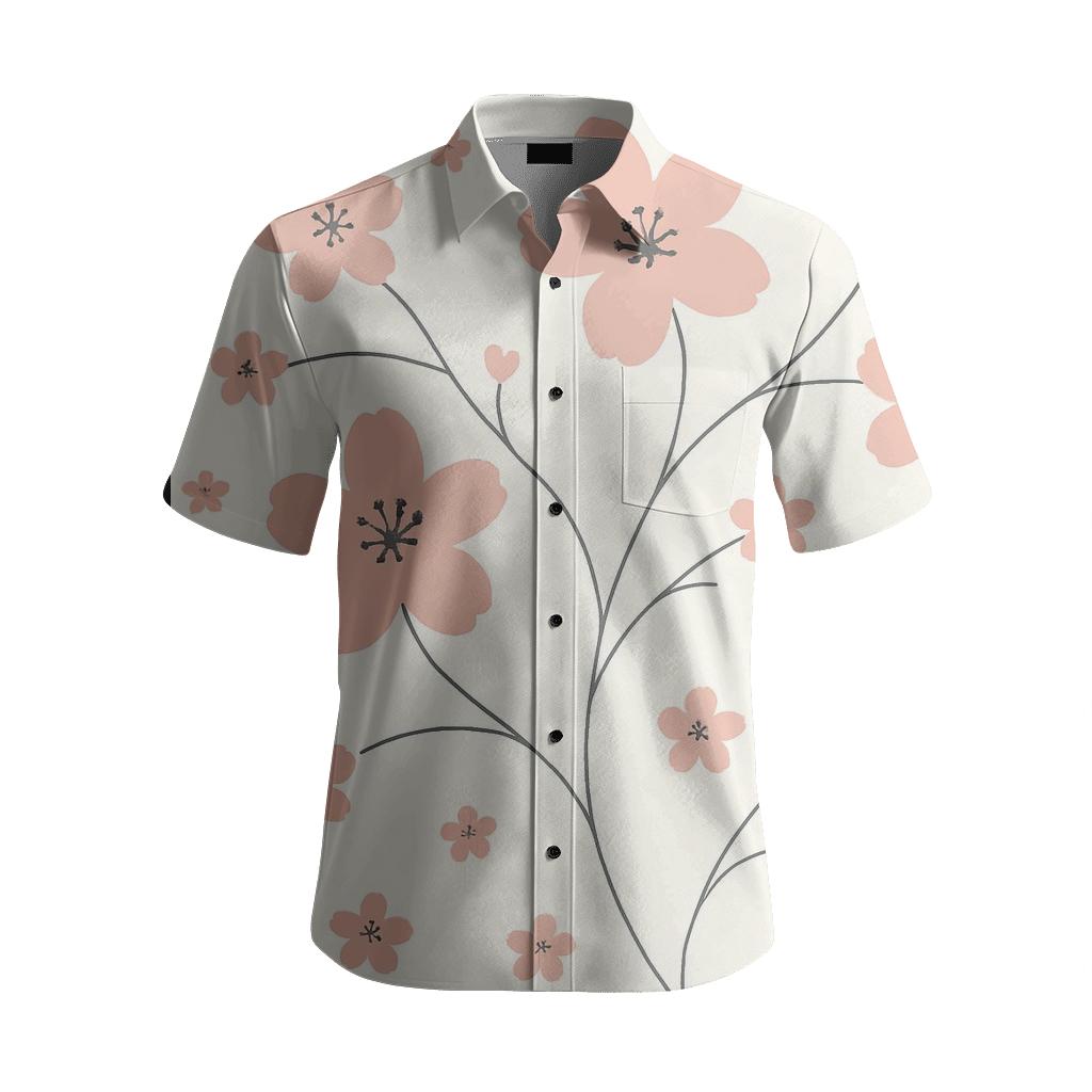 Blush Cherry Blossom Scatter fashion embroidery shirts