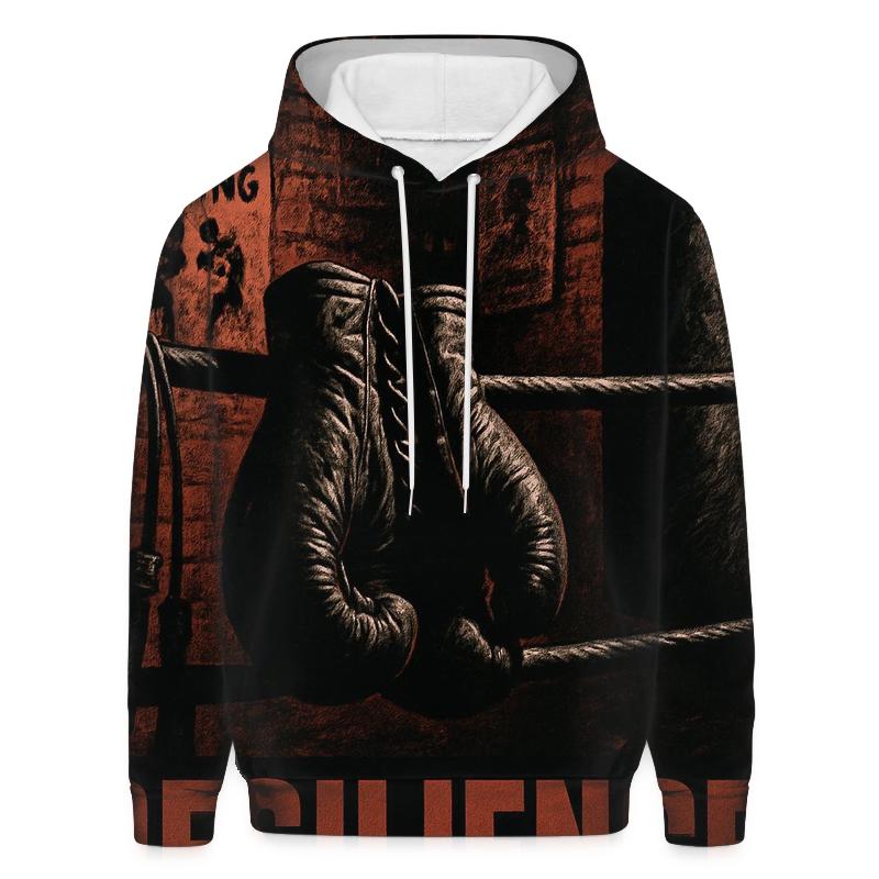 Boxing Poster Noir zip-up hoodies