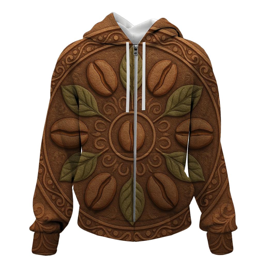 Bean Mandala Pattern heavyweight hoodies