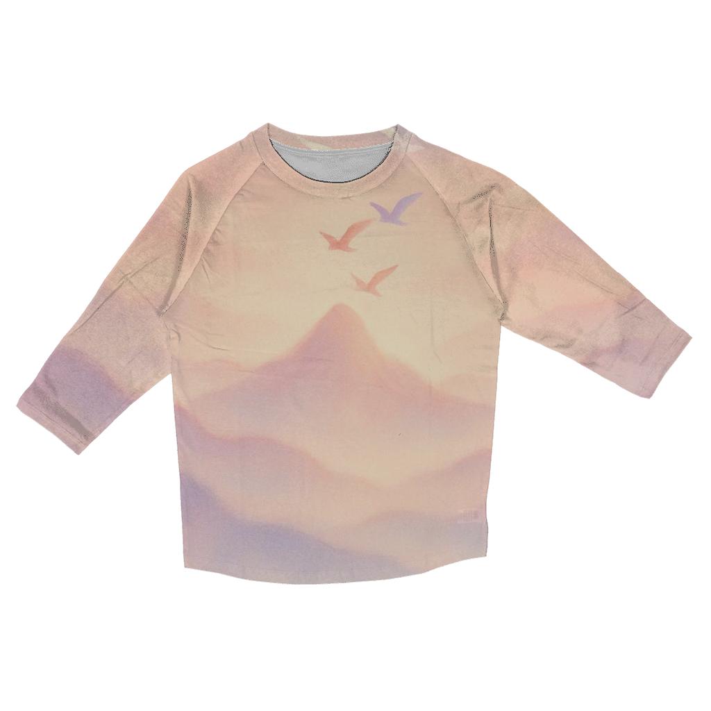 Pastel Mist Mountains cotton quarter sleeve shirts