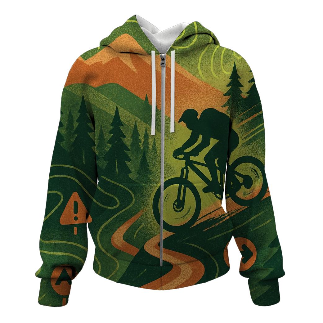 Mountain Bike Trail Map premium hoodies