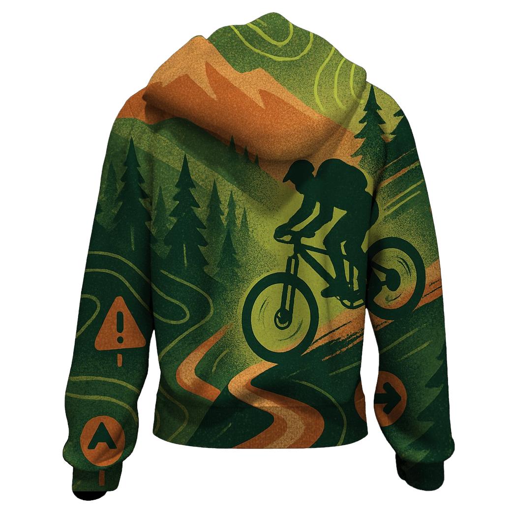 Mountain Bike Trail Map premium hoodies