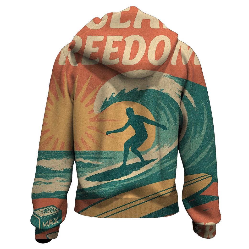Retro Surf Collage premium hoodies
