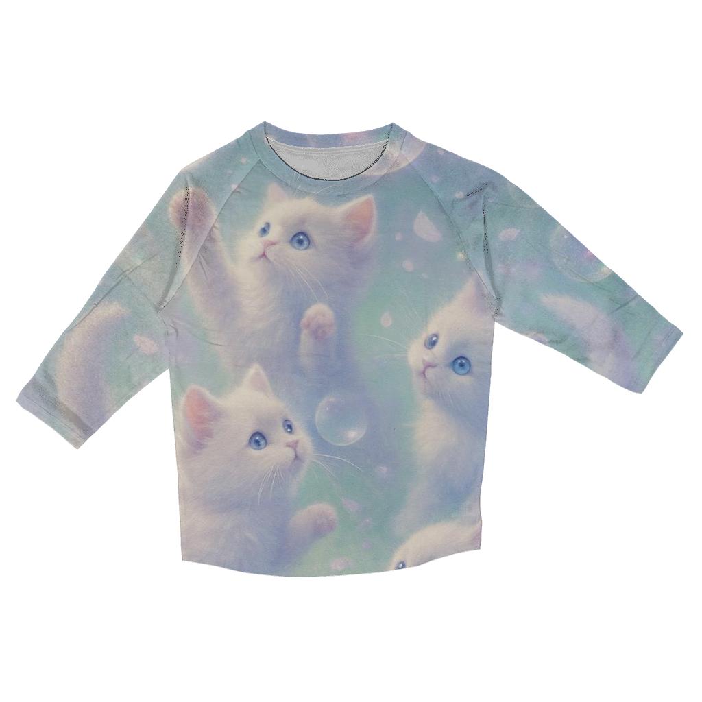 Bubble Nebula Kittens cotton quarter sleeve shirts