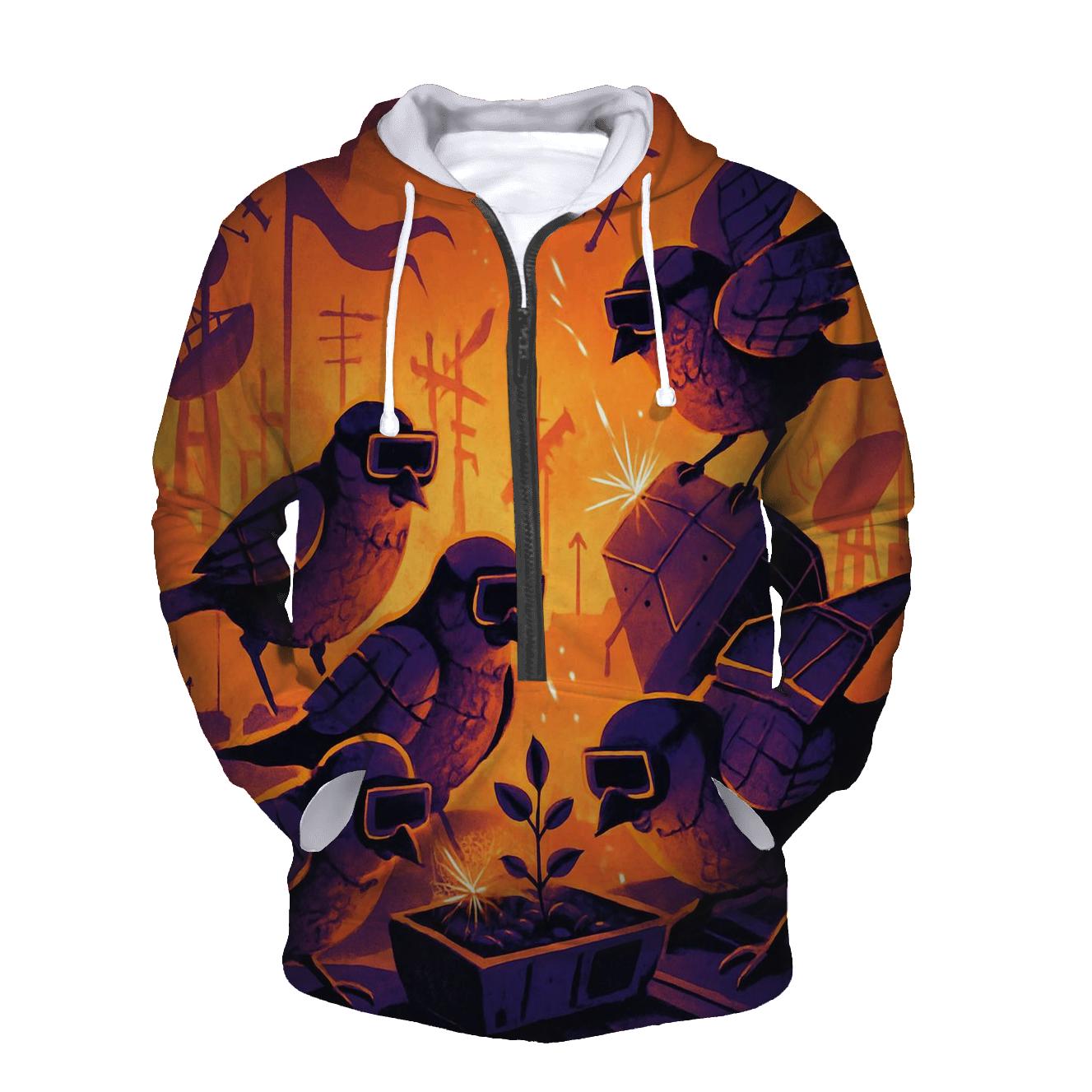 Solar Punk Sparrow Club designer hoodies