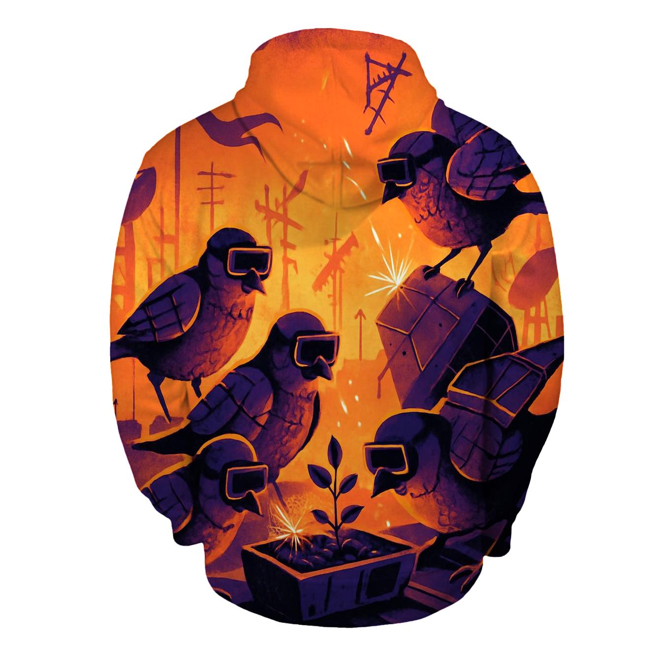 Solar Punk Sparrow Club designer hoodies