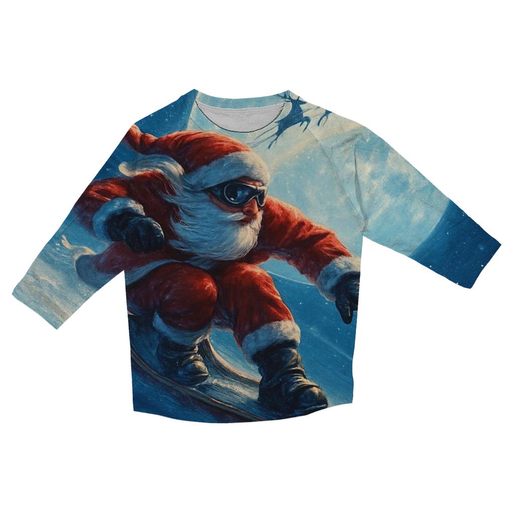 Midnight Sleigh Racer Santa stylish quarter sleeve tops