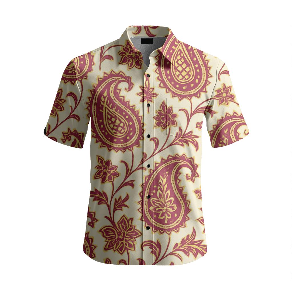 Magenta Indian Paisley Boteh premium embroidered apparel