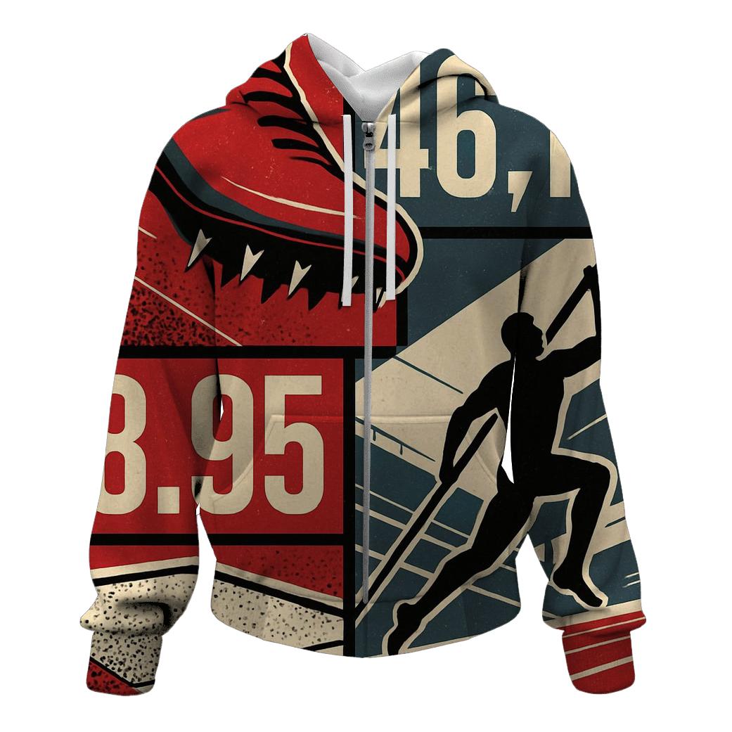 Track And Field Graphic Study lightweight hoodies