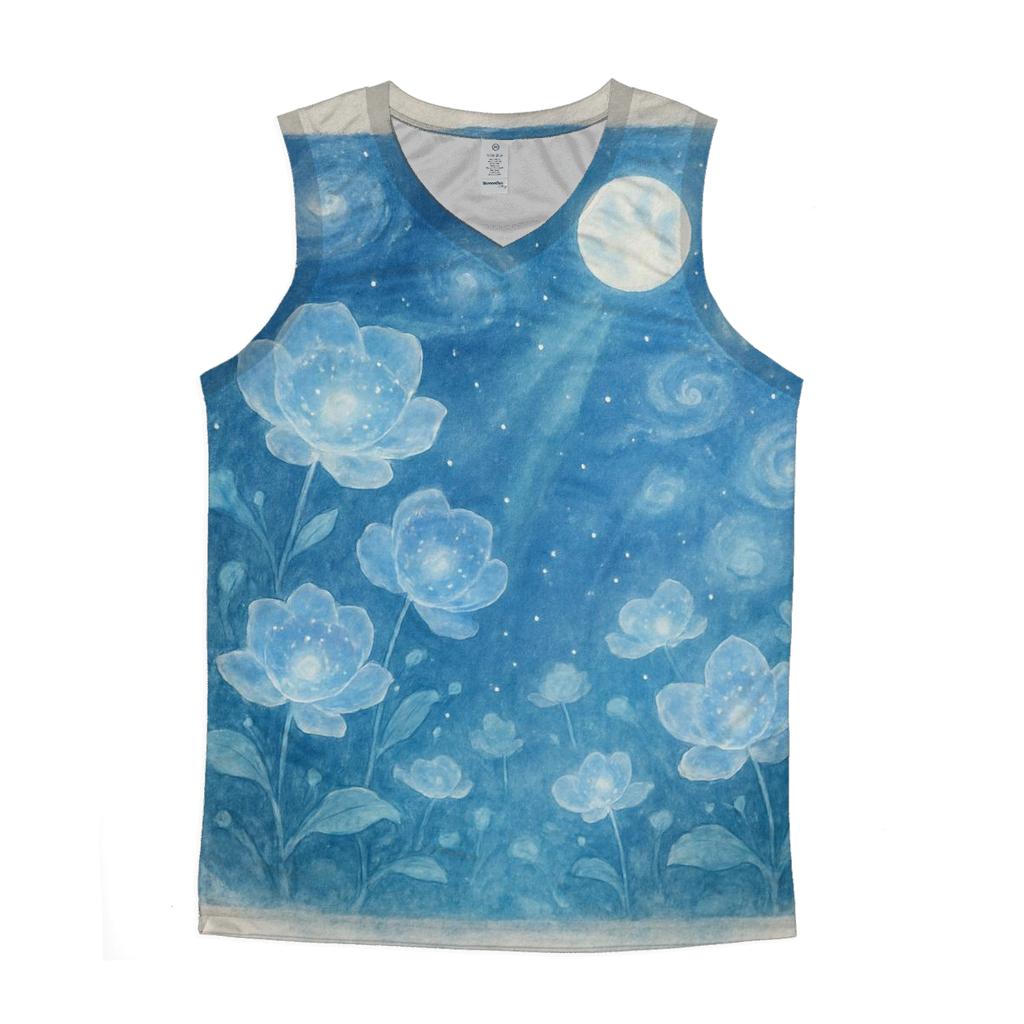 Moonlit Garden Of Nebulae custom tank tops