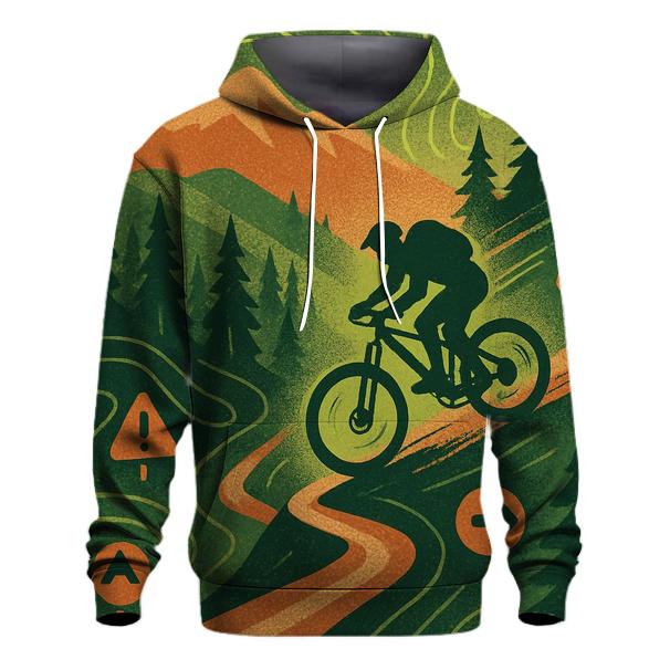 Mountain Bike Trail Map printed hoodies