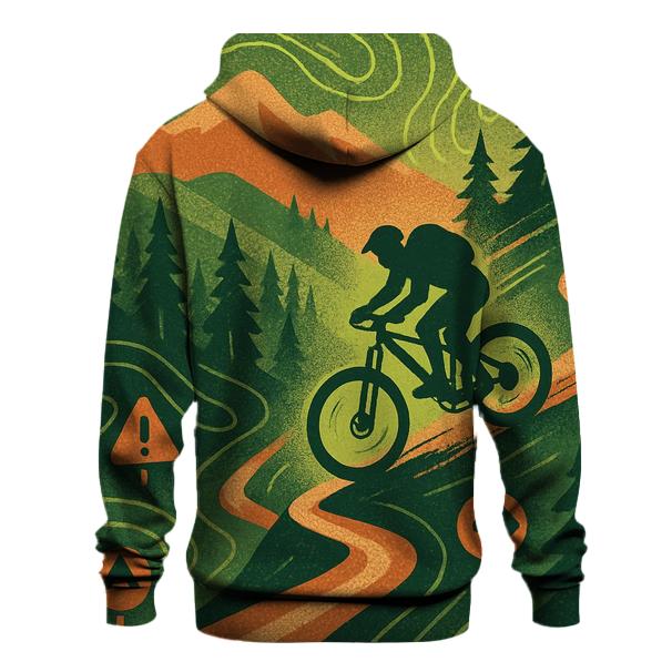 Mountain Bike Trail Map printed hoodies