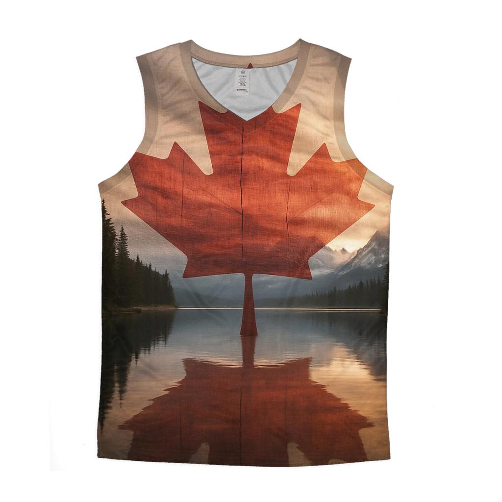 Maple Heart Reflection cotton sleeveless tops