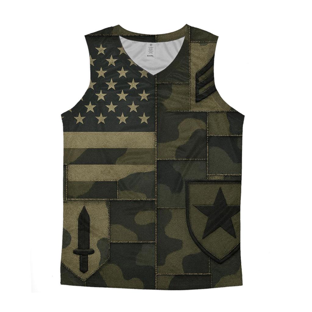 Camouflage Flag Fusion casual summer tank tops