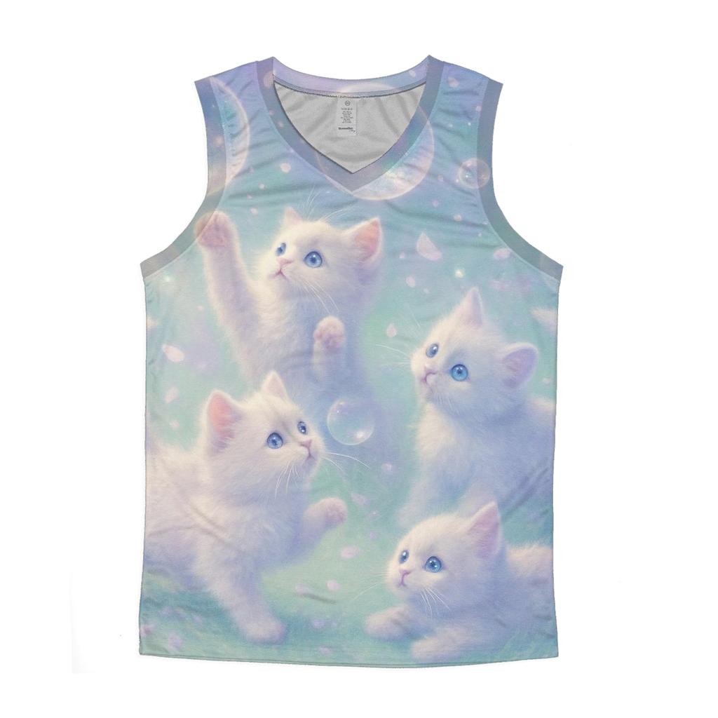 Bubble Nebula Kittens casual summer tank tops