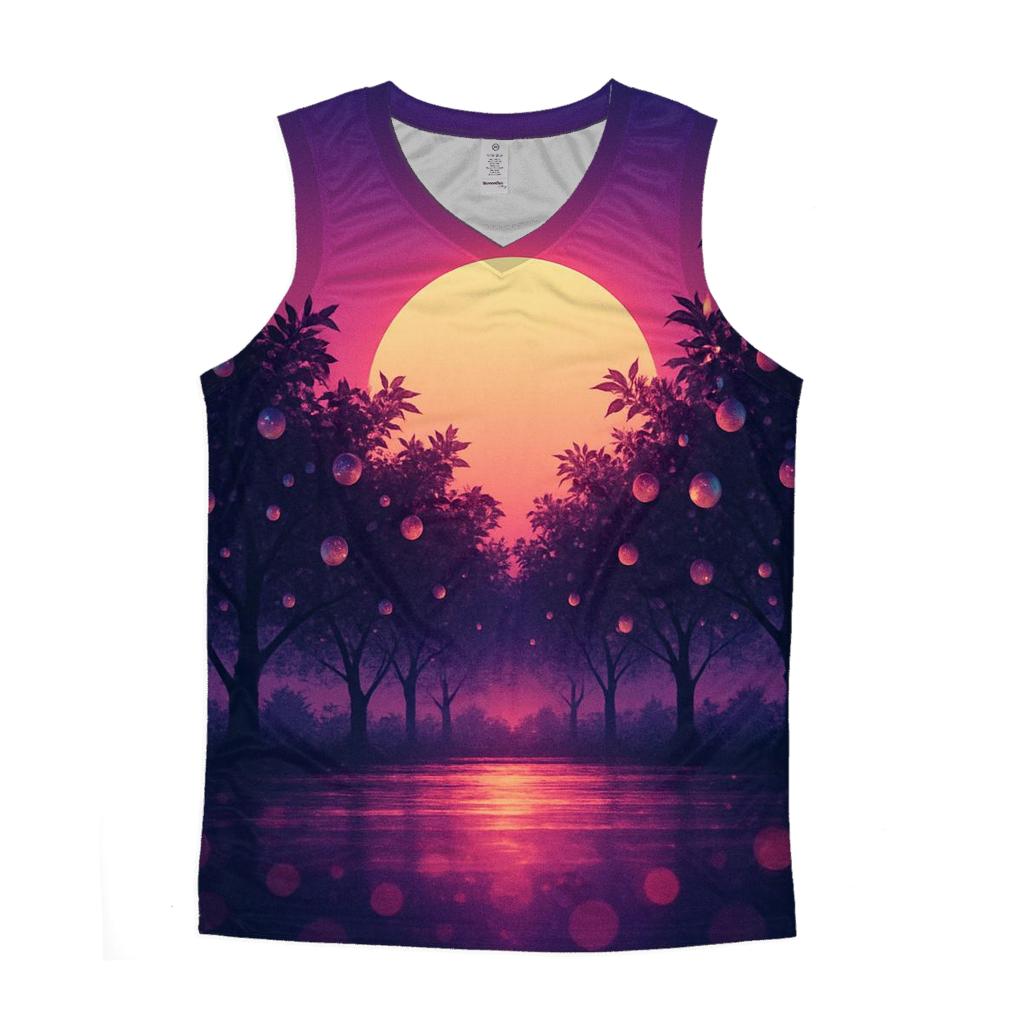 Midnight Orchard Glow trendy fitted tank tops