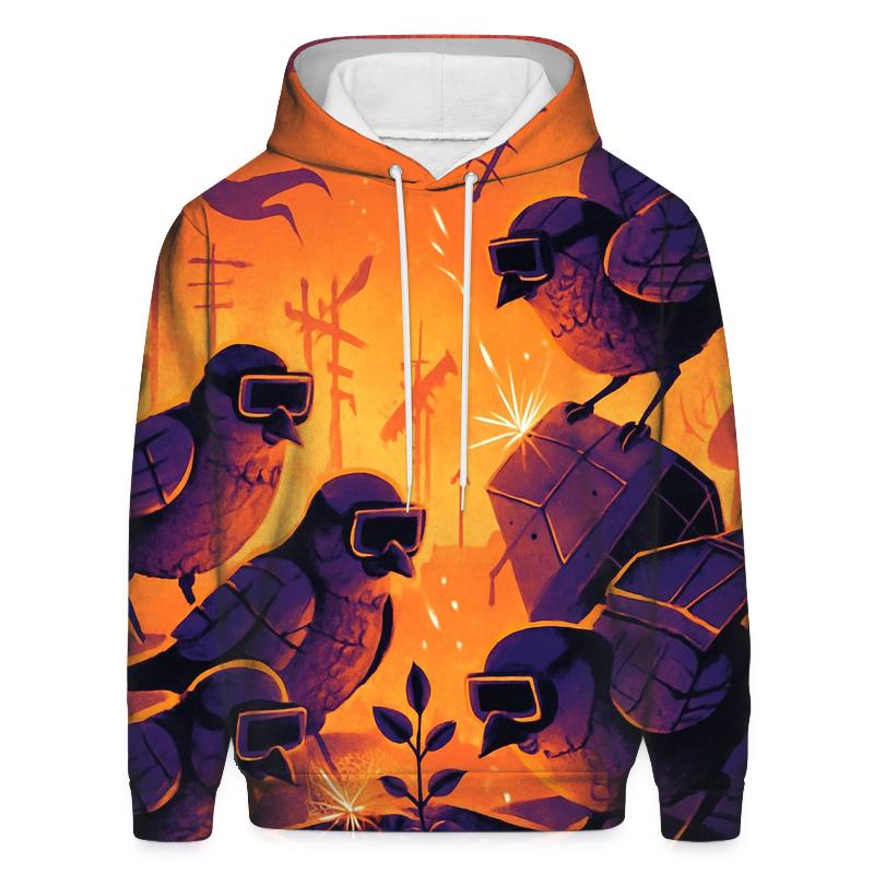 Solar Punk Sparrow Club custom hoodies