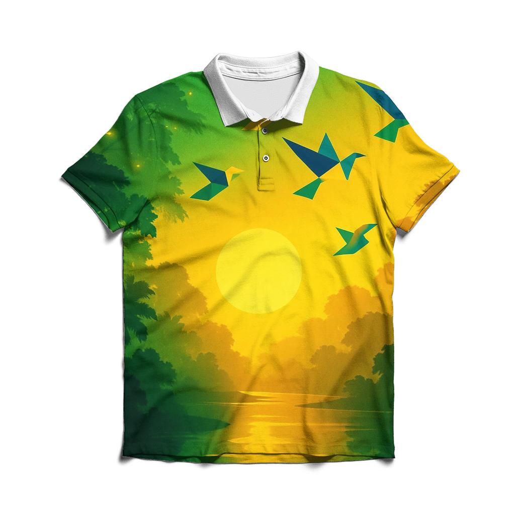 Amazonian Gradient Banner branded logo polo shirts