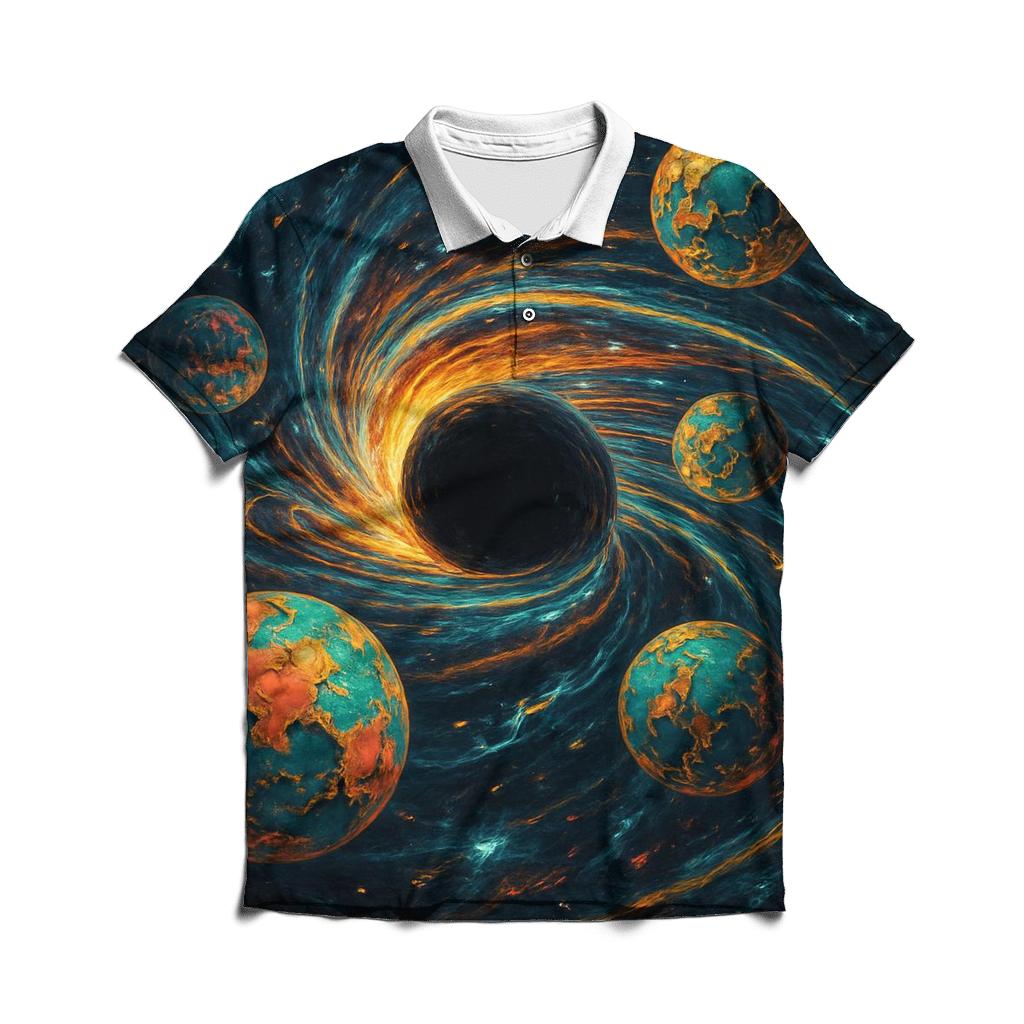 Chromatic Black Hole Carousel custom polo shirts