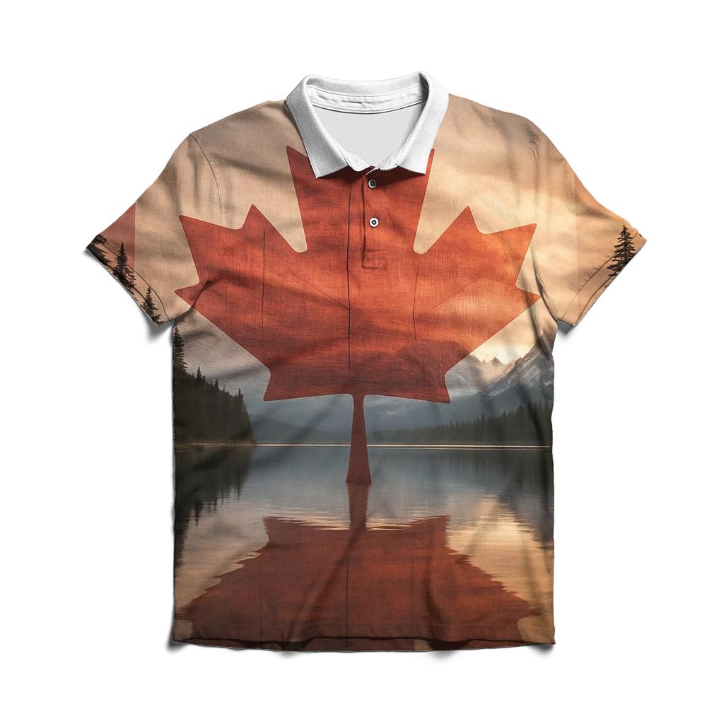 Maple Heart Reflection custom polo shirts
