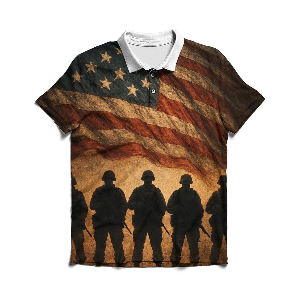 Rugged Platoon Flagfall classic pique polos