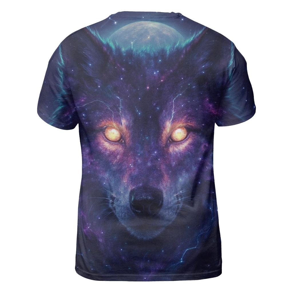 Nebula Sentinel Wolf creative print fashion shirts