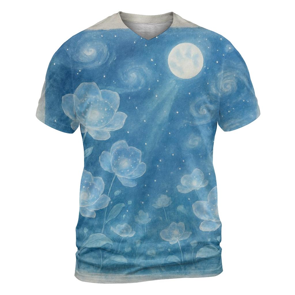 Moonlit Garden Of Nebulae creative print fashion shirts