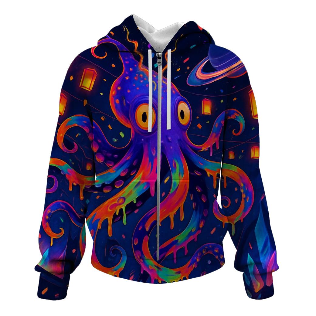 Chromatic Kraken Carousel embroidered hoodies