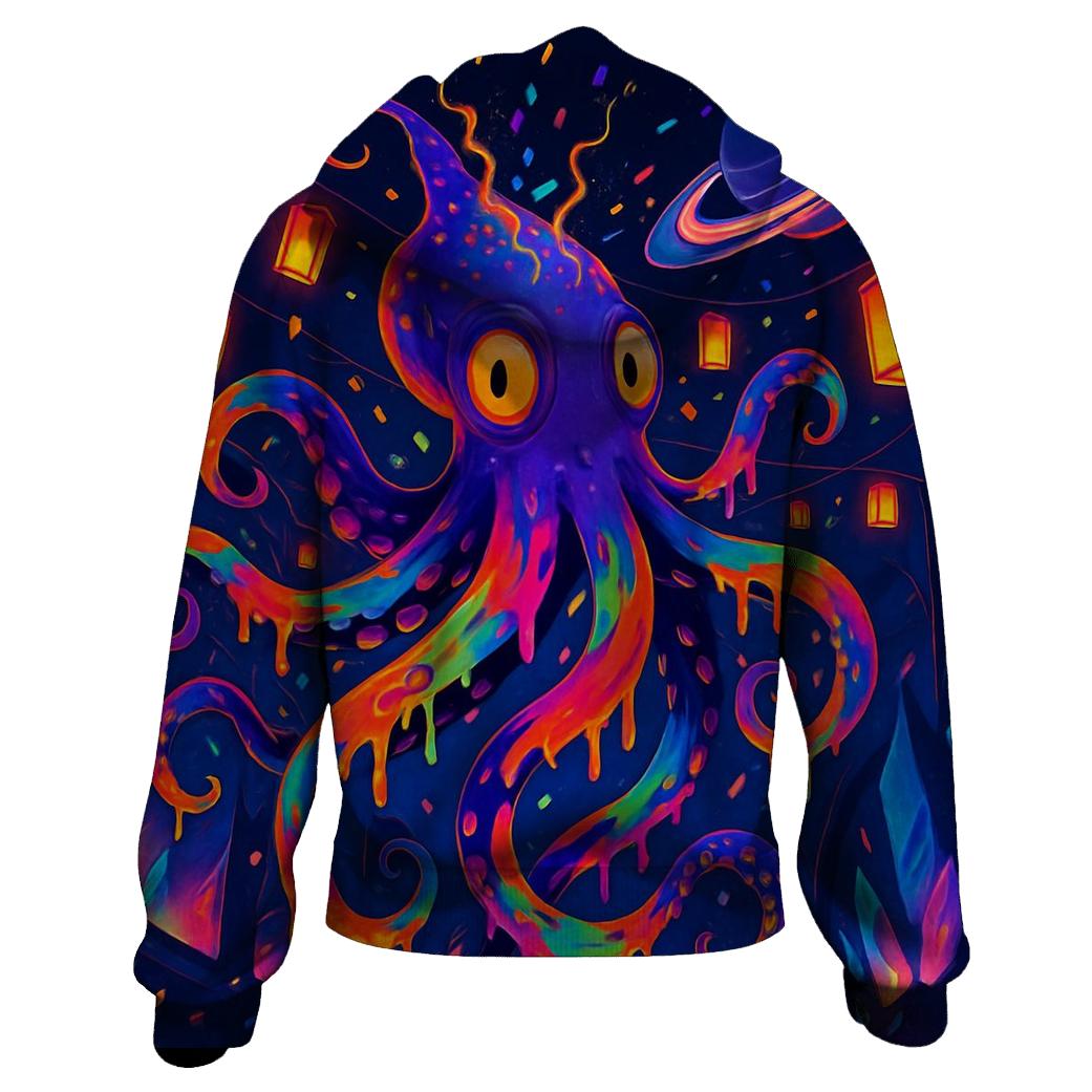 Chromatic Kraken Carousel embroidered hoodies